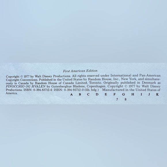 Vintage Walt Disney’s Book Club Edition Pinocchio and the Whale Book, 1977 - Picture 3 of 3